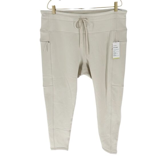 Old Navy Leggings Womens 2XL Ivory Built In Warm High Rise Fleece Lined NEW - Picture 1 of 16